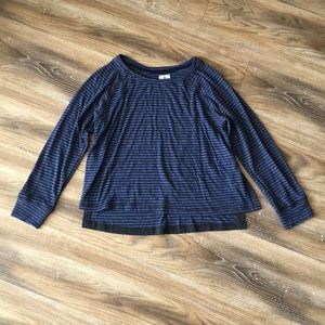 Sundry Gray and Blue Stripe Top